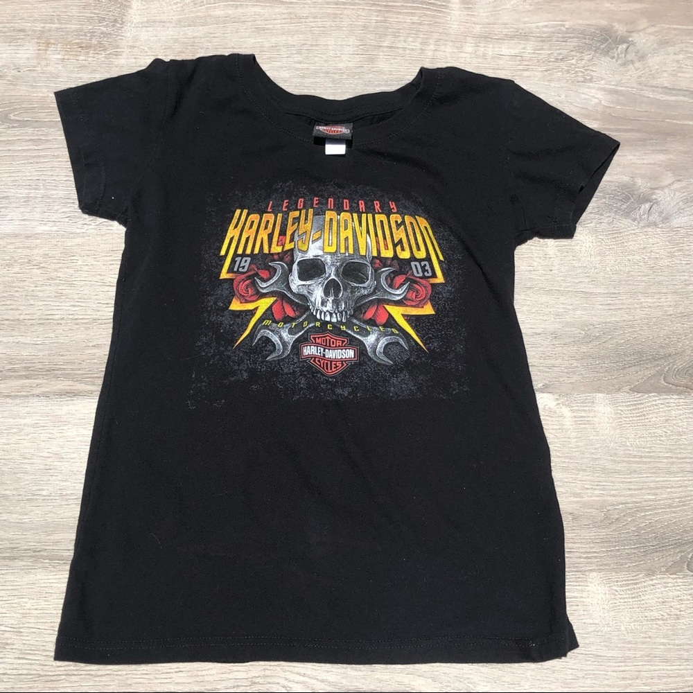 Harley-Davidson Womens Black Tee Skull
